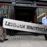 Two-employees-of-Christies-auction-house-maneuver-the-collapsed-investment-bank-Lehman-Brothers